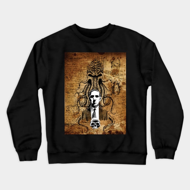 HP Lovecraft Manuscript Style Crewneck Sweatshirt by Groom Lake Studios